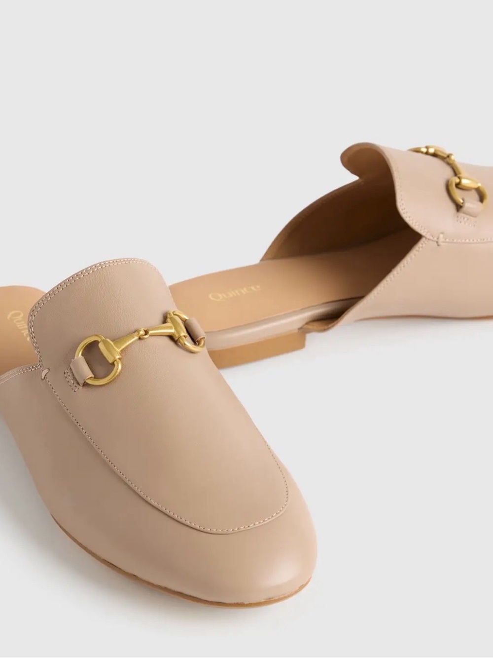 Quince Italian Leather Horsebit Loafer Mule NIB size 10 Soft Brown Flat tan
